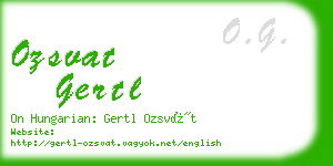 ozsvat gertl business card